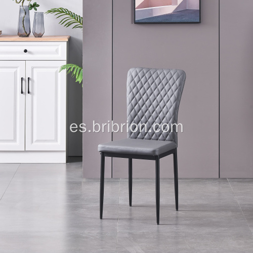 Sillas de comedor PU sin brazo de diamante para el comedor